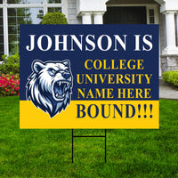 Personalized College Bound Yard Sign Class of 2026, Graduation Yard Sign Senior 2026 Sign, University Bound Grad Sign Outdoor Decoration