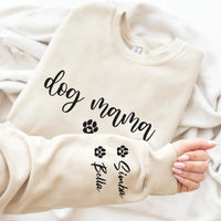 Personalized Dog Mama Sweatshirt, Custom Dog Mom Shirt, Dog Owner Outfit Tee, Dog Mama Clothing, Birthday Tee, Dog Mom Gifts, Front Sleeve