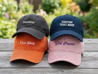 Custom Text Embroidered Hat, Personalized Saying Cap, Vintage Dad Hat, Custom Baseball Cap Gift for Mom Dad, Bachelorette Camp Hat