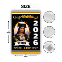 Personalized Graduation Garden Flag Class of 2026, Custom Photo Yard Sign Flag, Senior 2026 Graduation Flag, Graduation Decor Gift