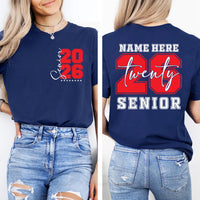 Custom Senior 2026 Shirt, Graduation Party Shirt, Class of 2026 Tee, High School Senior Shirt, Graduation Shirt, Grad Gifts, Front Back