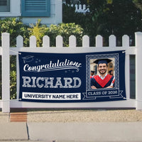 Personalized Graduation Banner with Photo, Custom Name School Banner 2026, Class of 2026 Outdoor Graduation Party Decoration Yard Sign
