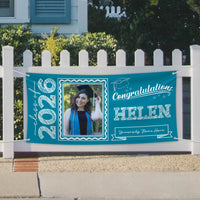 Personalized Graduation Banner with Photo, Custom Name School Banner 2026, Class of 2026 Outdoor Graduation Party Decoration Yard Sign