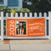Personalized Graduation Banner with Photo, Custom Name School Banner 2026, Class of 2026 Outdoor Graduation Party Decoration Yard Sign