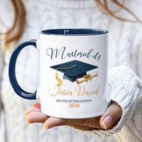 Masters Degree Mug Mastered It Coffee Mug, Masters Graduation Gift, Personalized Masters Degree Mug, Graduation Coffee Cup