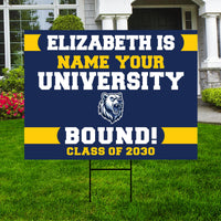 Personalized College Bound Yard Sign Class of 2026, Graduation Yard Sign Senior 2026 Sign, University Bound Grad Sign Outdoor Decoration