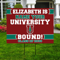 Personalized College Bound Yard Sign Class of 2026, Graduation Yard Sign Senior 2026 Sign, University Bound Grad Sign Outdoor Decoration