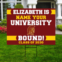 Personalized College Bound Yard Sign Class of 2026, Graduation Yard Sign Senior 2026 Sign, University Bound Grad Sign Outdoor Decoration