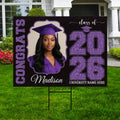 Personalized Graduation Yard Sign 2026 with Photo, Graduate Picture Sign, Class of 2026, Custom Graduation 2026 Yard Sign with Metal H-Stake