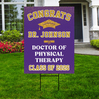 Personalized Graduation Yard Sign 2026, Graduate 2026, Class of 2026, Custom Doctor of Pharmacy Graduation 2026 Yard Sign with Metal H-Stake