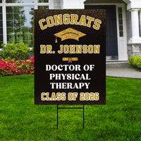 Personalized Graduation Yard Sign 2026, Graduate 2026, Class of 2026, Custom Doctor of Pharmacy Graduation 2026 Yard Sign with Metal H-Stake