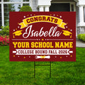Personalized College Bound Yard Sign Class of 2026, Graduation Yard Sign Senior 2026 Sign, University Bound Grad Sign Outdoor Decoration