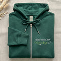 Personalized Nurse Embroidered Zipper Hoodie, Custom Name Stethoscope Heart Zip Up Hoodie, Monogram Medical Gift for Women RN Staff