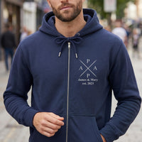 Personalized Dad Embroidered Zipper Hoodie, Custom Name Year Zip Up Hoodie for Fathers, New Dad Gift Expecting Dad Father’s Day Gift