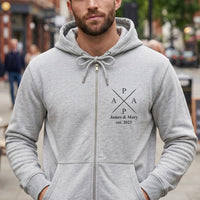 Personalized Dad Embroidered Zipper Hoodie, Custom Name Year Zip Up Hoodie for Fathers, New Dad Gift Expecting Dad Father’s Day Gift