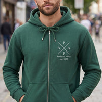 Personalized Dad Embroidered Zipper Hoodie, Custom Name Year Zip Up Hoodie for Fathers, New Dad Gift Expecting Dad Father’s Day Gift