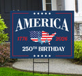 USA 250 Years Yard Sign 2026, Patriotic 1776 2026 Yard Decoration, American Flag Fireworks Lawn Sign, Independence Day Outdoor Decor