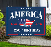 USA 250 Years Yard Sign 2026, Patriotic 1776 2026 Yard Decoration, American Flag Fireworks Lawn Sign, Independence Day Outdoor Decor