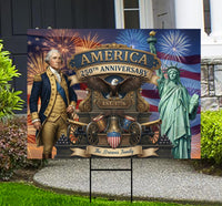 USA 250 Years Yard Sign 2026, Patriotic 1776 2026 Yard Decoration, American Flag Fireworks Lawn Sign, Independence Day Outdoor Decor
