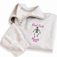 Rad Tech Skeleton Embroidered Quarter Zip Sweatshirt, Radiology RT CT Pullover, Personalized Radiologist Gift for Students