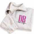 Personalized Doctor Embroidered Quarter Zip Sweatshirt, Custom DR Pullover, Doctor Graduation Gift, Medical School Gift Apparel