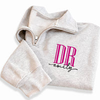 Personalized Doctor Embroidered Quarter Zip Sweatshirt, Custom DR Pullover, Doctor Graduation Gift, Medical School Gift Apparel