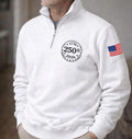 USA 250th Anniversary Embroidered Quarter Zip Sweatshirt, 1776–2026 Patriotic Pullover, 4th of July 250 Years America Gift