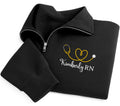 Personalized University Embroidered Quarter Zip Sweatshirt, Custom College Name Pullover, New Student Gift, Campus Apparel