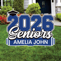 Personalized 2026 Seniors Yard Sign Name & School Name, Graduation Lawn Decoration, Class of 2026 Outdoor Yard Sign with Stakes