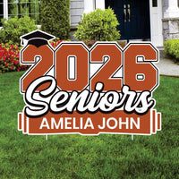 Personalized 2026 Seniors Yard Sign Name & School Name, Graduation Lawn Decoration, Class of 2026 Outdoor Yard Sign with Stakes