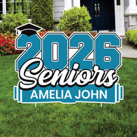 Personalized 2026 Seniors Yard Sign Name & School Name, Graduation Lawn Decoration, Class of 2026 Outdoor Yard Sign with Stakes