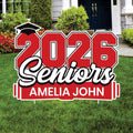 Personalized 2026 Seniors Yard Sign Name & School Name, Graduation Lawn Decoration, Class of 2026 Outdoor Yard Sign with Stakes