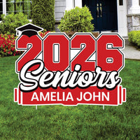 Personalized 2026 Seniors Yard Sign Name & School Name, Graduation Lawn Decoration, Class of 2026 Outdoor Yard Sign with Stakes