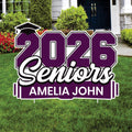 Personalized 2026 Seniors Yard Sign Name & School Name, Graduation Lawn Decoration, Class of 2026 Outdoor Yard Sign with Stakes