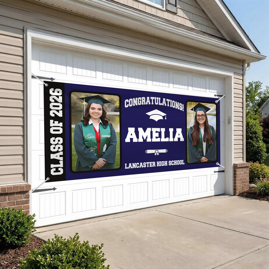 Customizable Graduation Banner Custom Graduation Banner with Photo Class of 2026, Personalized Gradua ...
