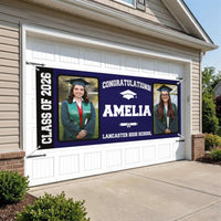 Custom Graduation Banner with Photo Class of 2026, Personalized Graduation Party Banner, Outdoor Graduation Sign Decor