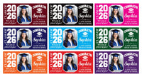 Custom Senior Graduation Banner with Photo Class of 2026, Personalized Graduation Party Banner, School Celebration Vinyl Banner