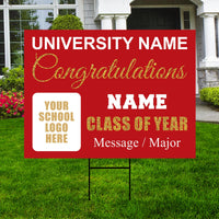 Personalized Graduation College Yard Sign 2026, College Bound Sign, Class of 2026, Custom Graduation 2026 Yard Sign with Metal H-Stake
