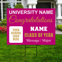 Personalized Graduation College Yard Sign 2026, College Bound Sign, Class of 2026, Custom Graduation 2026 Yard Sign with Metal H-Stake