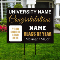 Personalized Graduation College Yard Sign 2026, College Bound Sign, Class of 2026, Custom Graduation 2026 Yard Sign with Metal H-Stake