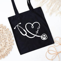 Personalized Nurse Tote Bag, Custom Stethoscope Bag, Nurse Gift Idea, Medical Student Gift, RN CNA Healthcare Worker Gift, Custom Name Tote