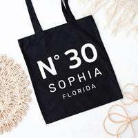 Personalized Birthday Tote Bag, Custom Name Age Tote Bag, 30th Birthday Gift, Custom Number Tote, Birthday Gift for Her, Party Bag