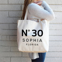 Personalized Birthday Tote Bag, Custom Name Age Tote Bag, 30th Birthday Gift, Custom Number Tote, Birthday Gift for Her, Party Bag