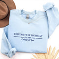 Custom University Embroidered Sweatshirt, Personalized College Hoodie, School Name Shirt, Year Major Long Sleeve Shirt, College Gift
