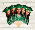 Custom Face Fans With Wooden Handle, Graduation Head, Grad Face Fans, Class of 2026 Head Fans, Graduation Faces on a Stick