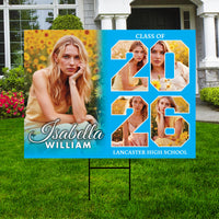 Personalized Graduation Yard Sign 2026 with Photo, Graduate Picture Sign, Class of 2026, Custom Graduation 2026 Yard Sign with Metal H-Stake
