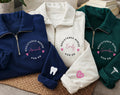 Personalized RN Embroidered Quarter Zip Sweatshirt, Custom Nurse Pullover, Registered Nurse Gift, Medical Healthcare Zip Up Gift