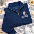 Baseball Coach Embroidered Quarter Zip Sweatshirt, Custom Name Coach Pullover, Personalized Baseball Team Coach Gift, Sports Coach