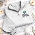 Pickleball Coach Embroidered Quarter Zip Sweatshirt, Custom Name Coach Pullover, Personalized Pickleball Team Coach Gift Apparel