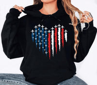 Patriotic Jet Heart Shirt, Military USA Graphic Shirt, 4th of July Tee, American Pride Shirt, Red White Blue Veteran Shirt, Gift for Veteran